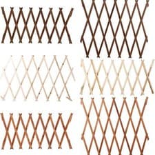 Image of 6ft Expanding Wooden Garden Trellis Climbing Plant Support Lattice Fence Pane