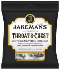Image of JAKEMANS THROAT & CHEST MENTHOL MENTHOLYPTUS COUGH SORE THROAT SWEETS 73G BAG
