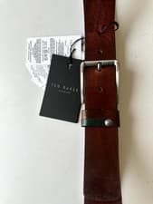 Image of TED BAKER BELT NEW LEATHER £59 TAN BROWN Mens BNWT Adjustable Luxury