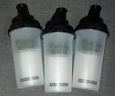 Image of 3 or 2 Protein World Shaker Bottle Clear Plastic Black Lid Workout Gym 700ml New