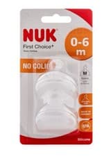 Image of NUK First Choice+ Silicone Replacement Teats | 0-6 Months with Medium Feed Hole