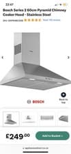 Image of Bosch DWP64BC50B 60cm 3 Speeds Chimney Cooker Hood - Stainless Steel