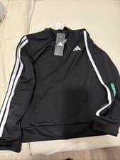 Image of Adidas XL youth 3-Stripe Tricot Track Jacket Black/White