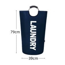 Image of Laundry basket 90L large foldable collapsible fabric clothes hamper with handles