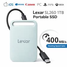 Image of Lexar 1TB Portable SSD External Drive 400MB/s USB 3.2 Gen 2 Type-C PC Cannon IOS