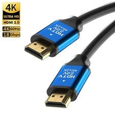 Image of HDMI Cable  2.0 HD 4K 2160P 3D HDTV 1080P 2160P FAST HIGH SPEED GOLD PLATED LEAD
