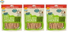 Image of 3 X 320G GOODBOY PAWSLEY & CO VALUE PACK DOG TREATS CHEWY TWISTS WITH CHICKEN