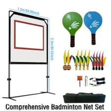 Image of Premium Easy Setup Badminton Set w/Rackets and Shuttlecocks Portable Outdoor New