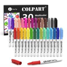 Image of 30 Colors Permanent Markers, Fine 1 count (Pack of 30), 30 Markers 