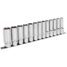 Image of Sealey 13 Piece 1/2" Drive Deep Lock On Hexagon Socket Set