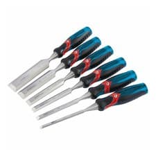 Image of Draper Expert Wood Chisel Set 6 Piece Soft Grip Pound Thru Bevel Edge 140mm