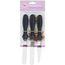 Image of Tala Stainless Steel Angled Palette Knife for Baking Cakes Set of 3 Pieces