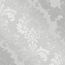 Image of Fine Decor Quartz Silver Glitter Damask Textured Feature Wallpaper FD41965