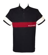 Image of TH TOMMY HILFIGER men's polo shirt short sleeve with collar and buttons pure cot