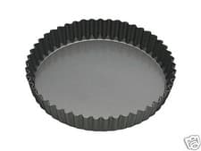 Image of Kitchen Craft MC Non Stick Loose Base Fluted Quiche Flan Tin 9" 10" 12"