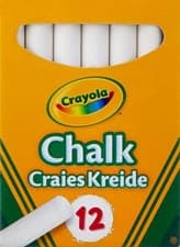 Image of CRAYOLA Anti-Dust White Chalk 12 Count (Pack of 1) | Smooth Texture Makes...