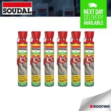 Image of 6 x Soudal Genius Gun Gap Filling Expanding Foam Building Adhesive - 750ml