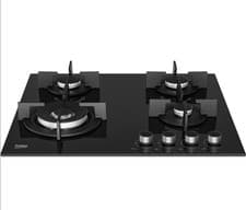 Image of Beko 60cm 4 Burner Gas on Glass Hob - Black HCLW64222S