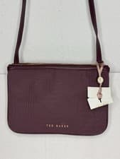 Image of Ted Baker Stina Mini Double Zip Camera Bag in Deep Purple Nwt