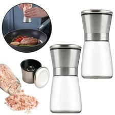 Image of Salt Pepper Mill Set Stainless Steel Ceramic Grinder Adjustable Shaker