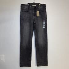 Image of NWT Levi's 314 Shaping Straight Jeans W32 L30 Mid Rise Black Gray Panel Stretch