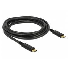 Image of Delock 83325 USB-C cable USB 2.0 USB-C plug to USB-C plug 3m Black