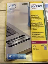 Image of Avery Heavy Duty Silver Address Labels 45.7 x 21.2mm (Pack of 960)