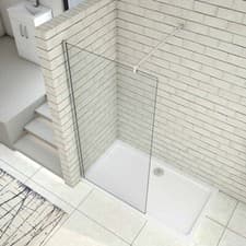 Image of Walk In Wet Room Shower Enclosure Cubicle 8mm Easy Clean Glass Bath Screen Panel