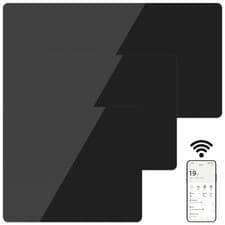Image of Mylek Black Glass Panel Heater WiFi Smart Electric Wall Mount Standing 900W -2KW
