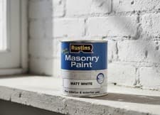 Image of Rustins Quick Dry Masonry Paint - Matt White - 250ml - Interior & Exterior