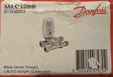 Image of Danfoss RAS-C2 15mm Straight TRV & Lockshield White/Nickel 013G6003