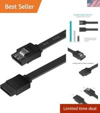 Image of SATA III Cable 6Gbps - 18 Inch HDD/SSD Data Cable with Locking Latch - Black