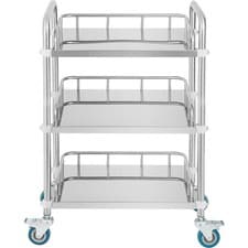 Image of Uimoso Lab Rolling Cart 3-Layer Stainless Steel Medical Dental Lab Serving Cart