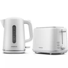 Image of Kenwood ABBEY LUX Water Jug Kettle 1.7L 3KW & 2 Slice Toaster Set WHITE /Silver