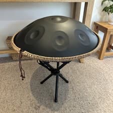 Image of Handpan Drum D Minor BLACK 9 Notes 440Hz Stainless Steel w/ custom bag