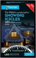 Image of 480 LED Snowing Icicle White Lights & Timer Premier Decorations
