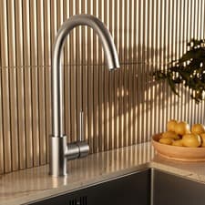 Image of Nickel Single Lever Monobloc Kitchen Mixer Tap - Enza Tamara TAMSLBNR