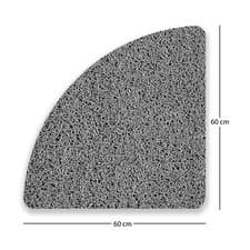 Image of Corner Loofah Shower Mat for Inside Shower Non Slip Anti Mould PVC Sector Bath