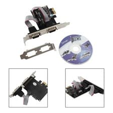 Image of PCIE To RS232 2-Port Serial WCH382 Chip PCI-Express Extender Board Adapter Card.