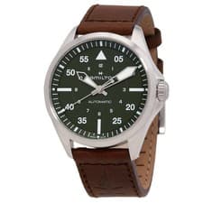 Image of Hamilton Khaki Aviation Pilot Automatic Green Dial Watch H76305560
