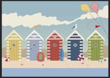 Image of Beach Huts on the Seafront Metal Tin Sign Home Sun Plaque Decor Sand Gift Plaque