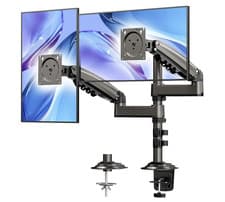 Image of HUANUO Taller Dual Monitor Stand Long Arms for 13 to 32 inch Screens, Monitor Ar
