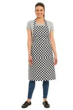 Image of Checked Apron with large pocket and matching halter/waist ties