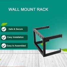 Image of 6U Wall Mount Rack 40kg Open Frame Network Server Rack 320-500mm Depth Black