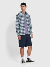 Image of Farah Tech Mayhew Drawstring Shorts In True Navy - Size M RRP £65