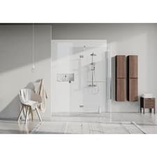 Image of Gloss White Shower Panel PVC Waterproof Bathroom Wall 2400x1000 Modern UK Decor