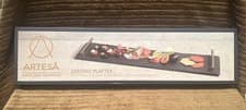 Image of Artesa Rectangular Slate Food Serving Platter Tray with Carry Handles 6 x 15 cm