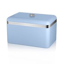 Image of SWAN Retro Blue Breadbin Vintage Design Kitchen Storage in Blue SWKA1010BLN