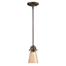 Image of 1 Bulb Ceiling Pendant Light Fitting Olde Bronze LED E27 60W Bulb
