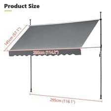 Image of Garden Patio Manual Awning Canopy Sun Shade Shelter Retractable
